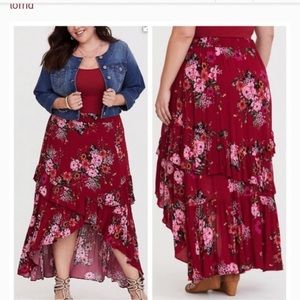 Torrid Women’s Floral High Low Skirt size 1x